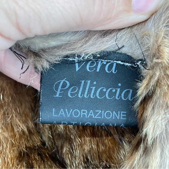 La Fiorentina Vintage Denim Jacket with Full Real Fur Inside - Natural - Picture 13 of 16